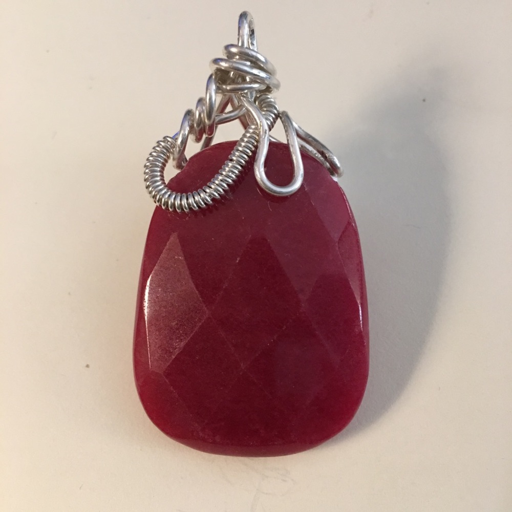 Carnelian silver pendant